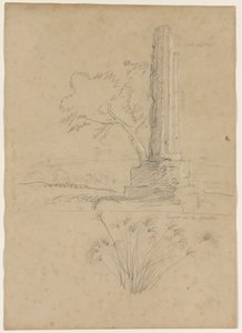 Tempel van Zeus en papyrus aan de Anapo-rivier, nabij Syracuse, Sicilië, 1842 door Thomas Cole